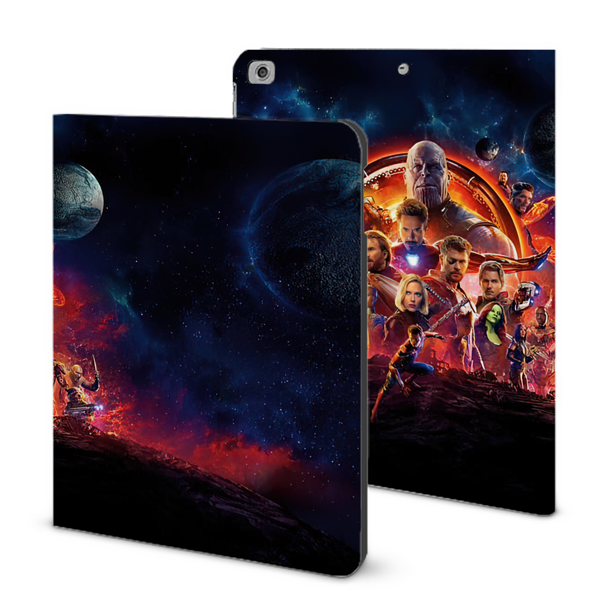 （画像用） アベンジャーズ The Avengers IPad ケース ブック型 PUレザー TPU 耐衝撃 軽量 薄型 ペン収納なし 全面保護 IPad 各モデル対応